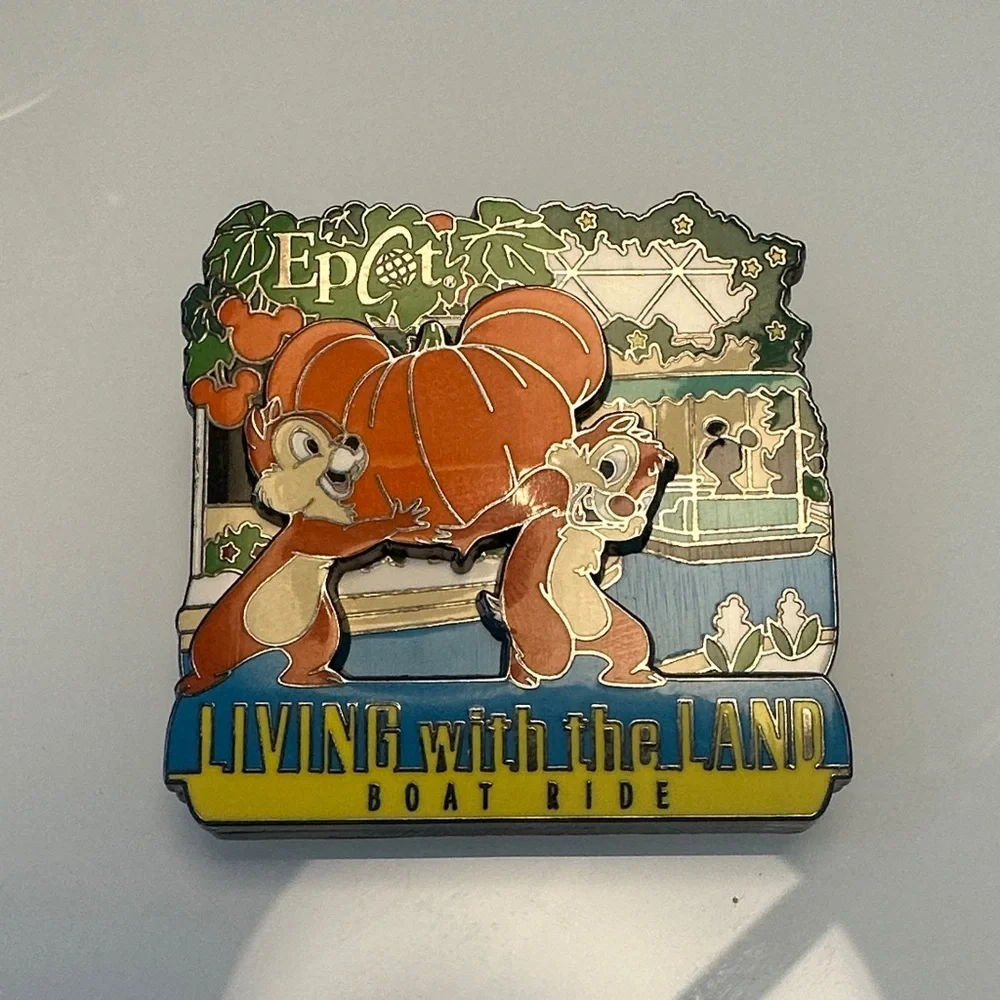 Disney Pin EPCOT Living with the Land Chip & Dale Pumpkin - Picture 1 of 4